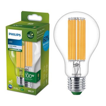 LED Žárovka ULTRAEFFICIENT FILAMENT Philips A60 E27/7,3W/230V 4000K