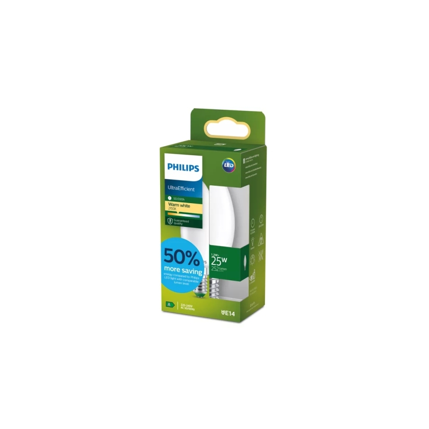 LED Žárovka ULTRAEFFICIENT Philips B35 E14/1,2W/230V 2700K