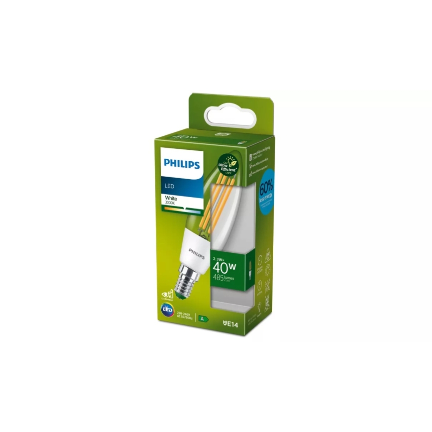 LED Žárovka ULTRAEFFICIENT VINTAGE Philips B35 E14/2,3W/230V 3000K