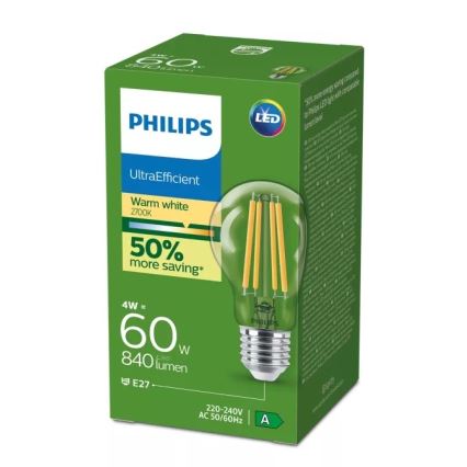 LED Žárovka ULTRAEFFICIENT VINTAGE Philips E27/4W/230V 2700K