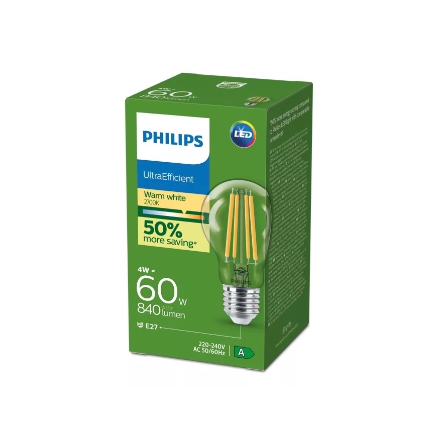 LED Žárovka ULTRAEFFICIENT VINTAGE Philips E27/4W/230V 2700K