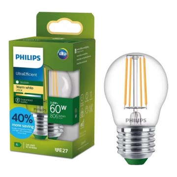 LED Žárovka ULTRAEFFICIENT VINTAGE Philips P45 E27/3,8W/230V 2700K