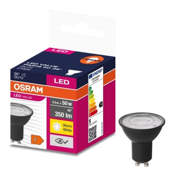 LED Žárovka VALUE PAR16 GU10/4,5W/230V 2700K 36° černá - Osram