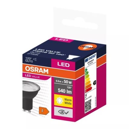 LED Žárovka VALUE PAR16 GU10/6,9W/230V 2700K 120° černá - Osram