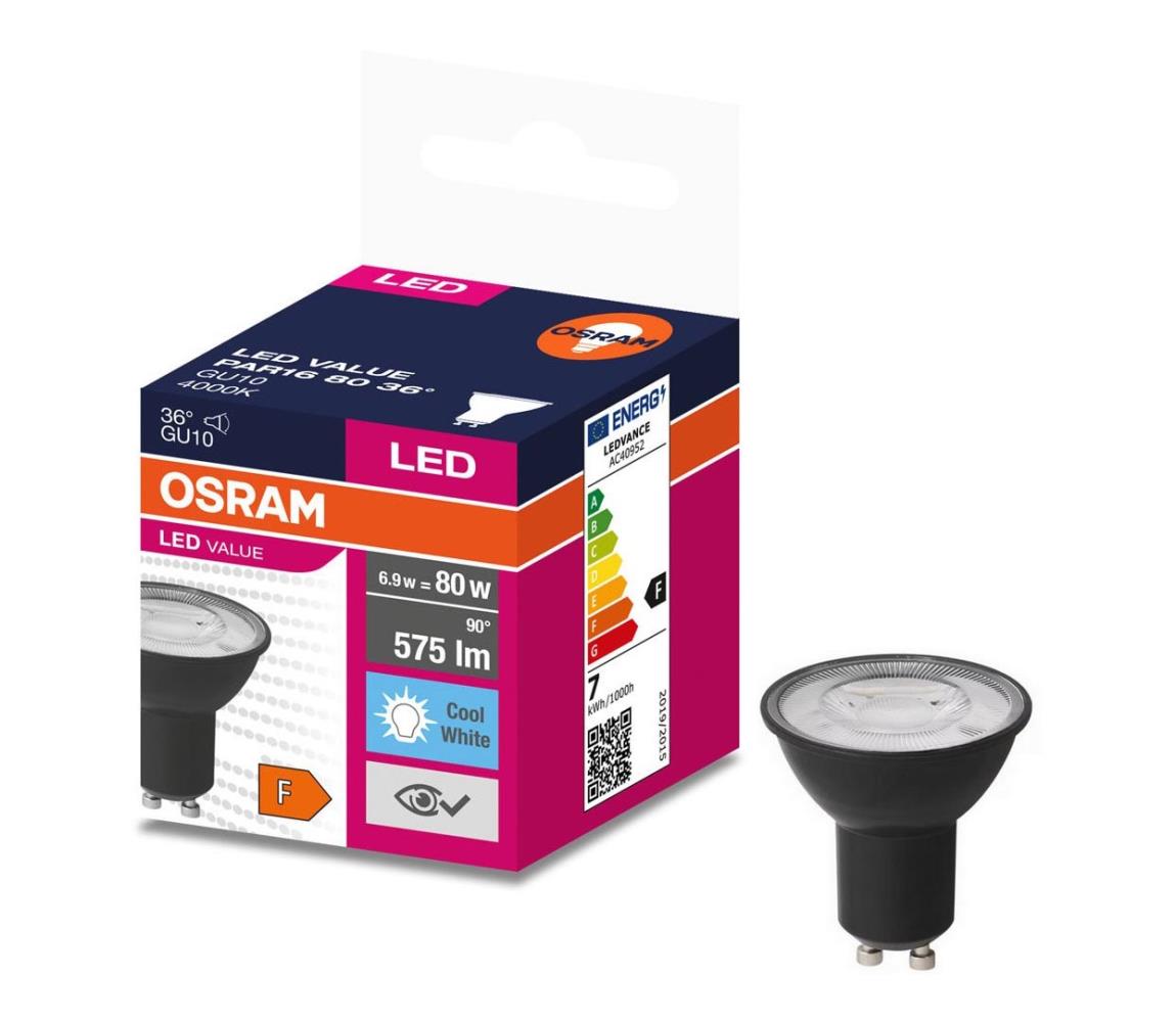 Ledvance LED Žárovka VALUE PAR16 GU10/6,9W/230V 6500K 36° - Ledvance P225234