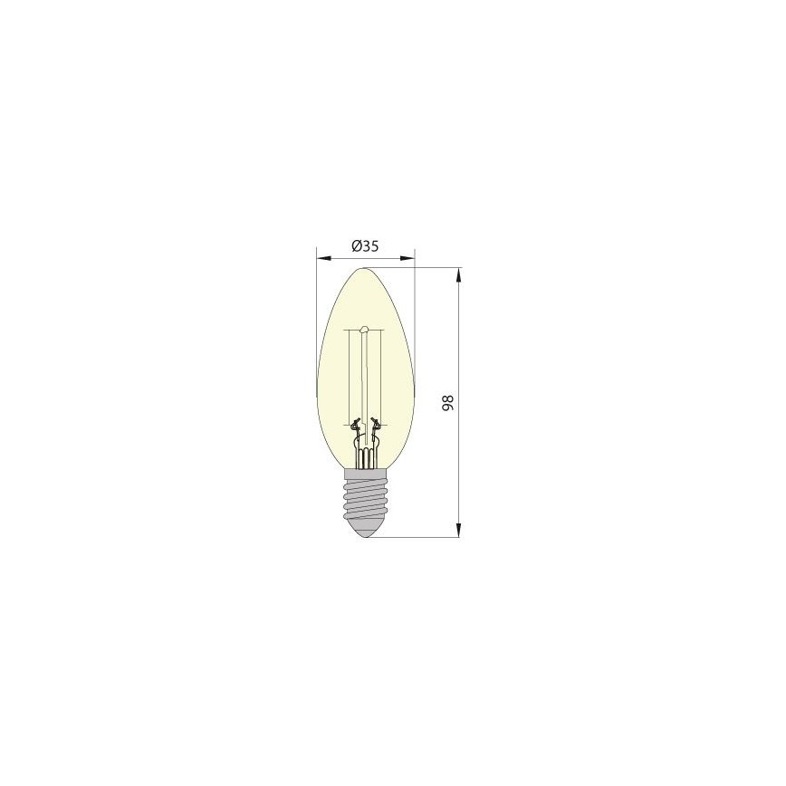 LED Žárovka VINTAGE C35 E14/5W/230V 2200K
