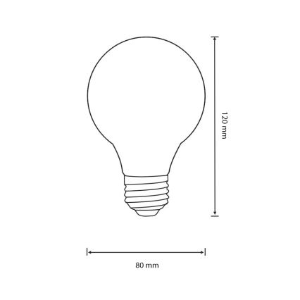 LED Žárovka VINTAGE E27/4W/230V 80x120 mm 2200K