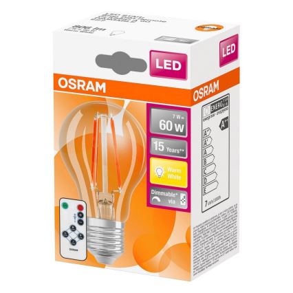 LED Žárovka VINTAGE E27/7W/230V s dálkovým ovladačem 2700K - Osram