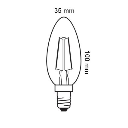 LED Žárovka VINTAGE FILAMENT E14/2,5W/230V 2400K - Osram