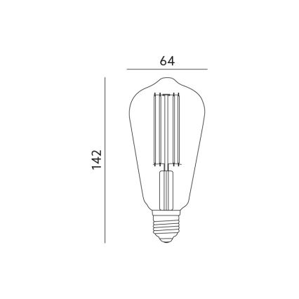 LED Žárovka VINTAGE FST64 E27/7W/230V 2700K