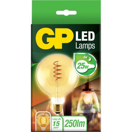 LED Žárovka VINTAGE G125 E27/5W/230V 2000K - GP