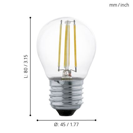 LED Žárovka VINTAGE G45 E27/4W/230V 2700K - Eglo 11762