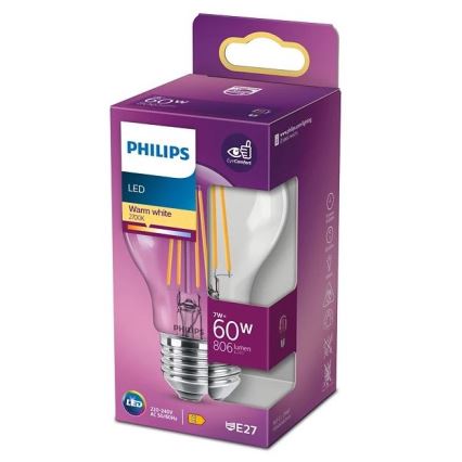 LED Žárovka VINTAGE Philips A60 E27/7W/230V 2700K