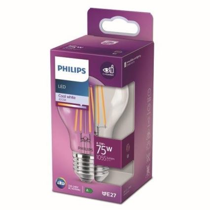 LED Žárovka VINTAGE Philips A60 E27/8,5W/230V 4000K