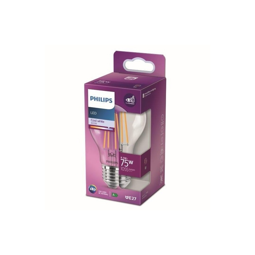 LED Žárovka VINTAGE Philips A60 E27/8,5W/230V 4000K