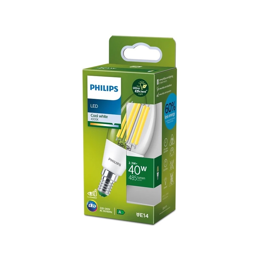 LED Žárovka VINTAGE Philips B35 E14/2,3W/230V 4000K
