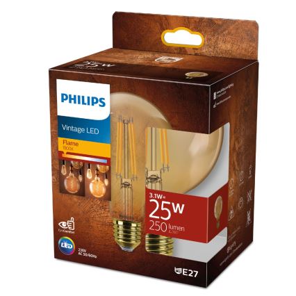 LED Žárovka VINTAGE Philips G93 E27/4W/230V 2500K