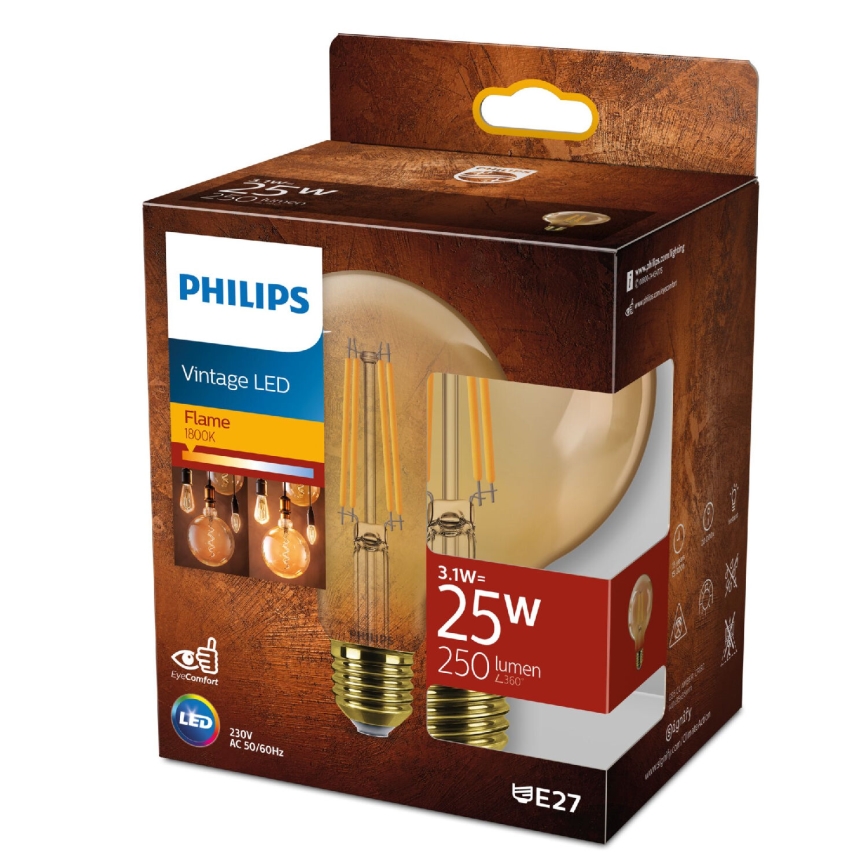 LED Žárovka VINTAGE Philips G93 E27/4W/230V 2500K