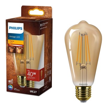 LED Žárovka VINTAGE Philips ST64 E27/7W/230V 1800K