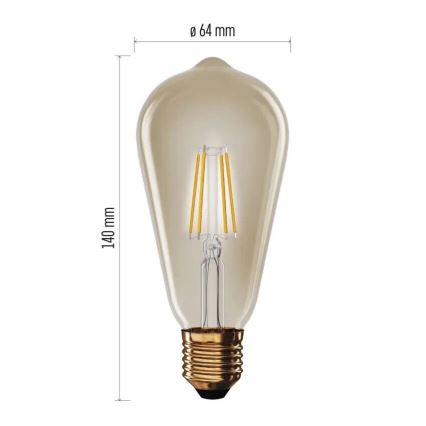 LED Žárovka VINTAGE ST64 E27/4,5W/230V 2200K