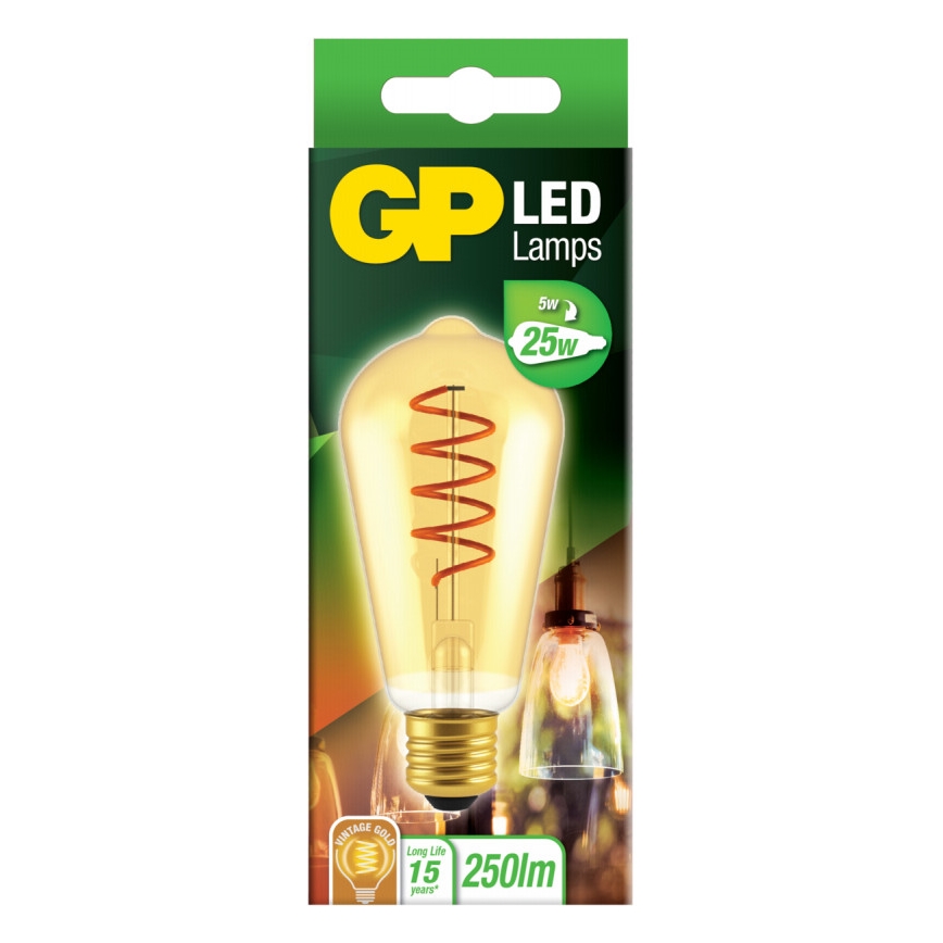 LED Žárovka VINTAGE ST64 E27/5W/230V 2000K - GP