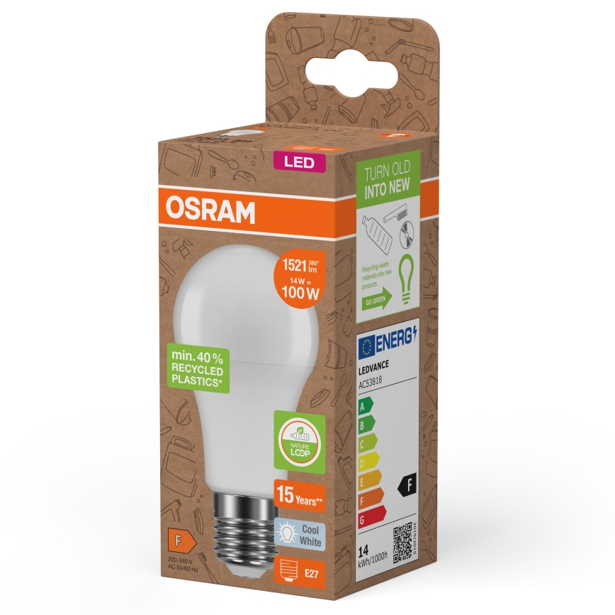 LED Žárovka z recyklovaného plastu A100 E27/14W/230V 4000K - Osram