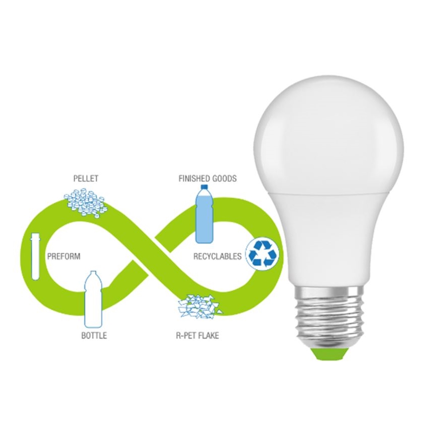 LED Žárovka z recyklovaného plastu A60 E27/8,5W/230V 4000K - Ledvance