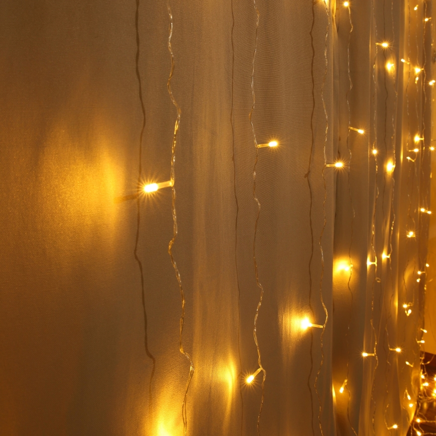 LED závěs LONGER 150xLED/8 funkcí 3,5 m teplá bílá