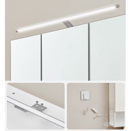 LED zrcadlová koupelnová skříňka SKY 70x70x16 cm 230V bílá