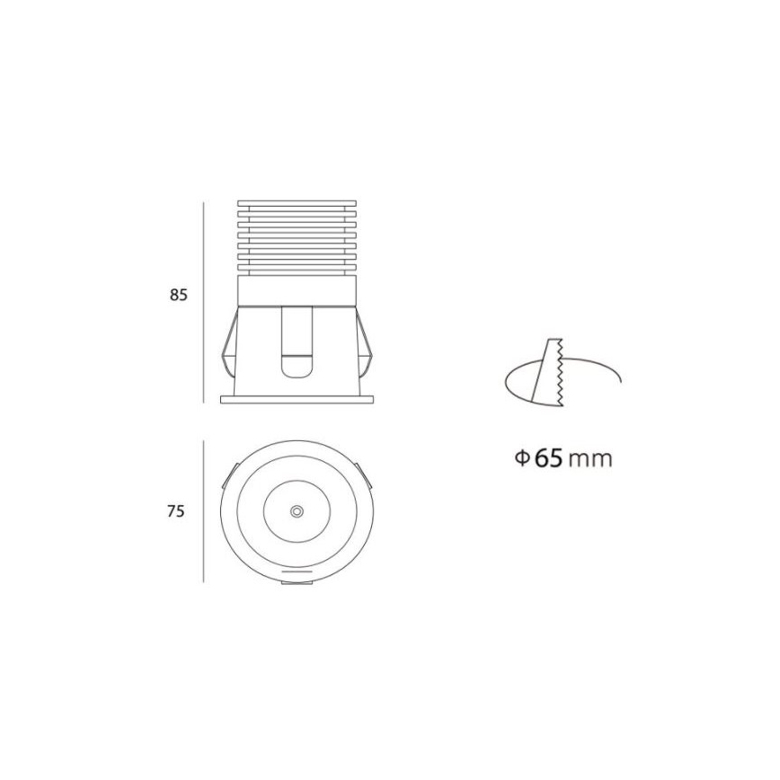 LED2 - LED Koupelnové podhledové svítidlo RAY LED/10W/230V černá IP44