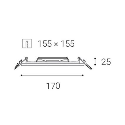 LED2 - LED Koupelnové podhledové svítidlo SLIM LED/15W/230V IP43 CRI 90