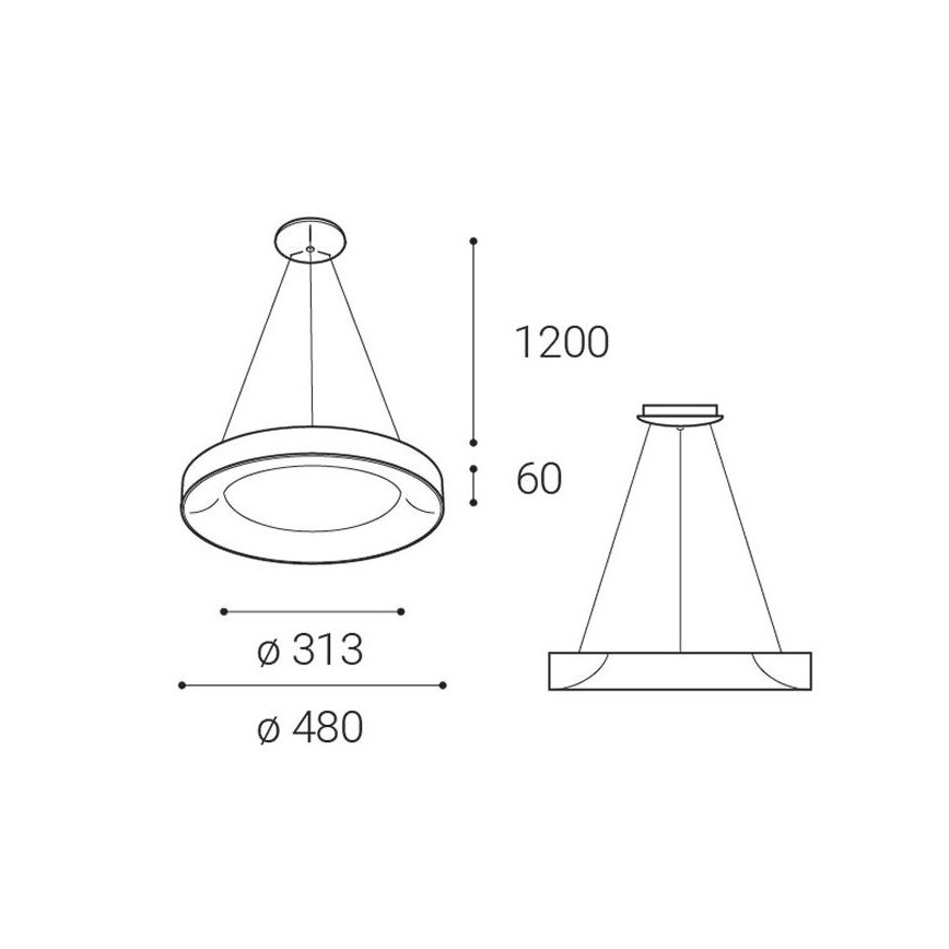 LED2 - LED Lustr na lanku BELLA LED/40W/230V 3000/4000K černá