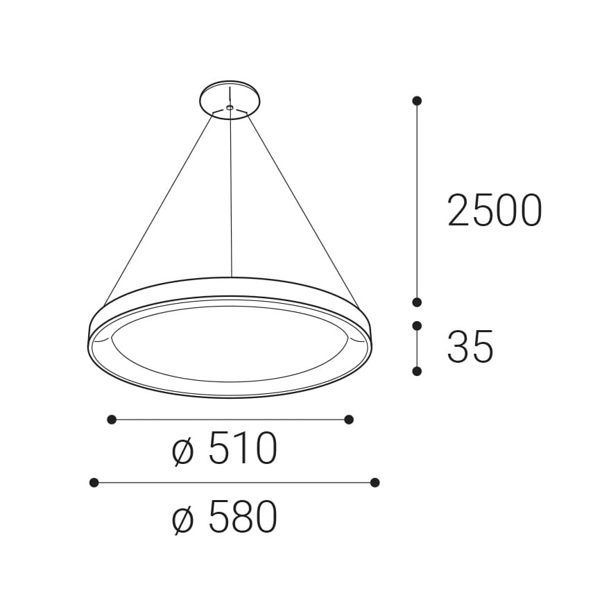 LED2 - LED Lustr na lanku BELLA LED/48W/230V 3000K/4000K černá
