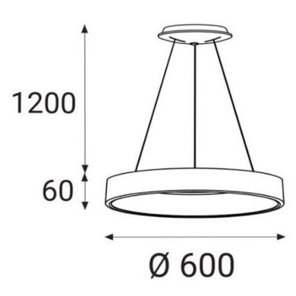 LED2 - LED Lustr na lanku BELLA LED/50W/230V 3000/4000K černá