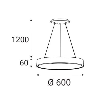 LED2 - LED Lustr na lanku BELLA LED/50W/230V 3000K pr. 60 cm bílá