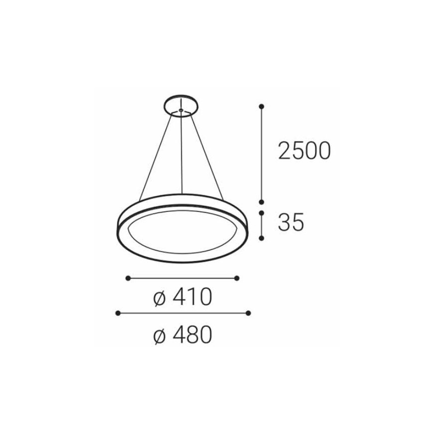 LED2 - LED Lustr na lanku BELLA SLIM LED/38W/230V 3000/4000K černá
