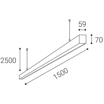 LED2 - LED Lustr na lanku NOLI LED/60W/230V 3000K/3500K/4000K bílá