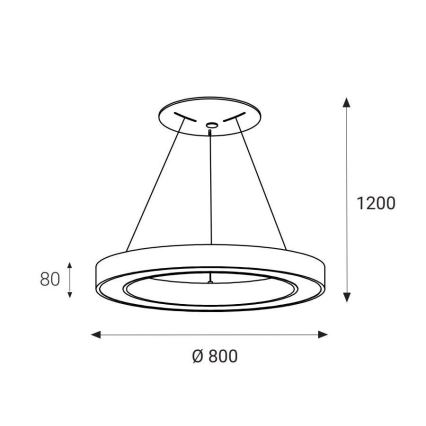 LED2 - LED Lustr na lanku SATURN LED/80W/230V 3000K pr. 80 cm bílá