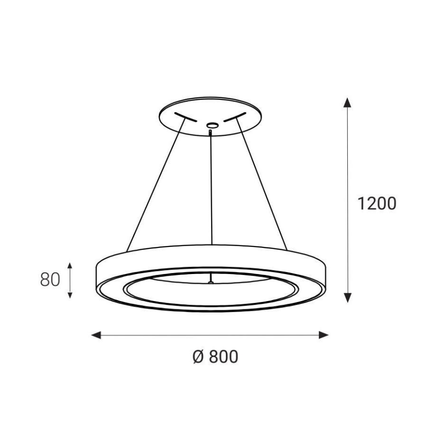LED2 - LED Lustr na lanku SATURN LED/80W/230V 3000K pr. 80 cm bílá