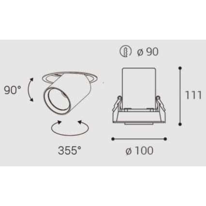 LED2 - LED Podhledové bodové svítidlo HIDE LED/20W/230V CRI 90 černá