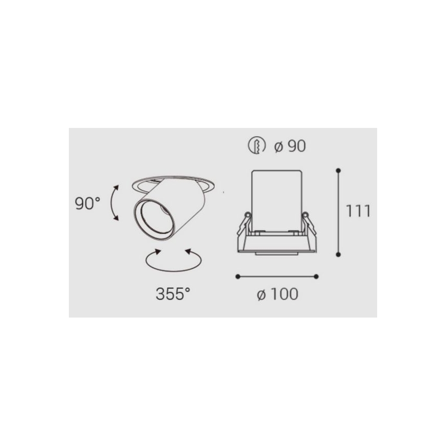 LED2 - LED Podhledové bodové svítidlo HIDE LED/20W/230V CRI 90 černá