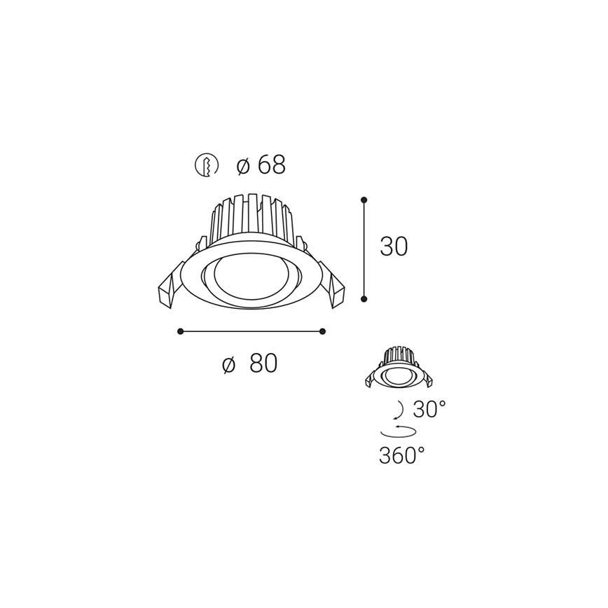 LED2 - LED Stmívatelné koupelnové podhledové svítidlo MAX LED/8W/230V 3000K IP65