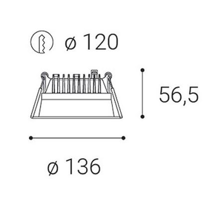 LED2 - LED Stmívatelné koupelnové podhledové svítidlo ZETA LED/15W/230V 4000K IP44