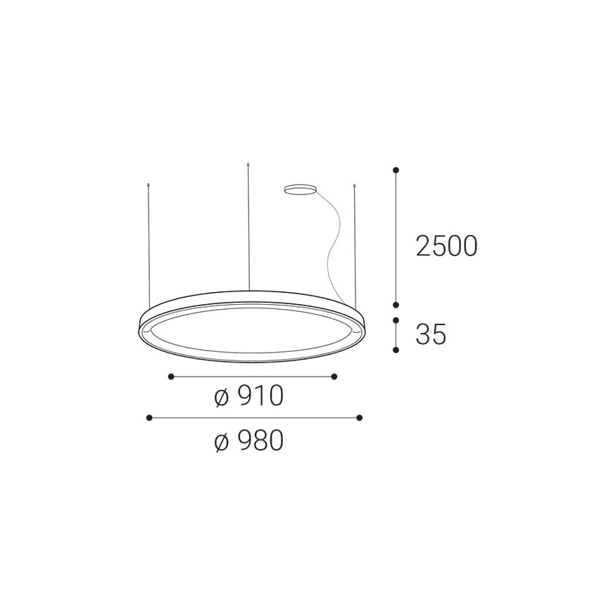 LED2 - LED Stmívatelný lustr na lanku BELLA LED/80W/230V 3000K/4000K hnědá