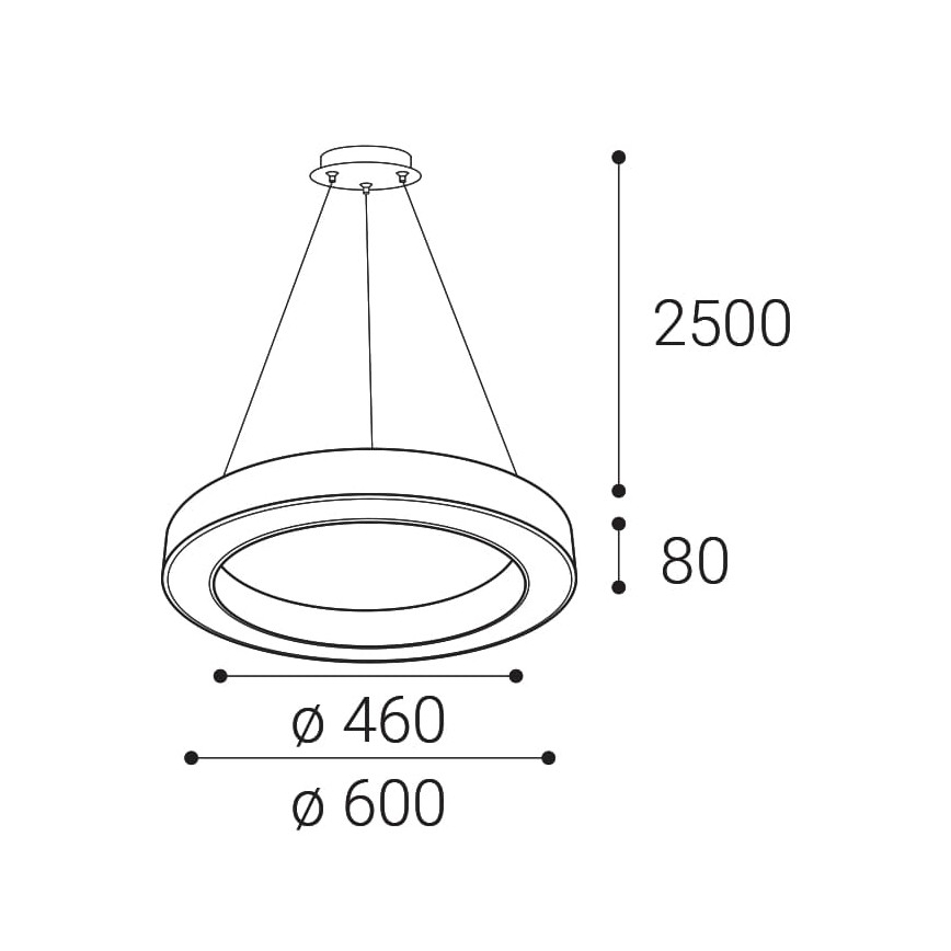 LED2 - LED Stmívatelný lustr na lanku SATURN LED/50W/230V 3000K/4000K černá