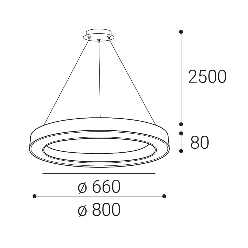 LED2 - LED Stmívatelný lustr na lanku SATURN LED/60W/230V 3000K/4000K bílá