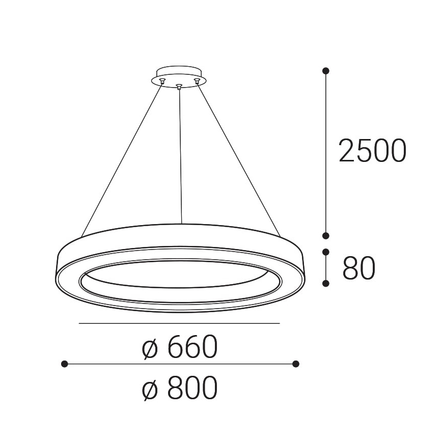 LED2 - LED Stmívatelný lustr na lanku SATURN LED/60W/230V 3000K/4000K černá
