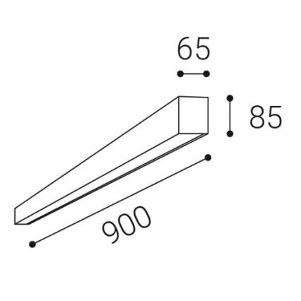 LED2 - LED Stropní svítidlo LINO LED/24W/230V 3000/3500/4000K 90 cm černá