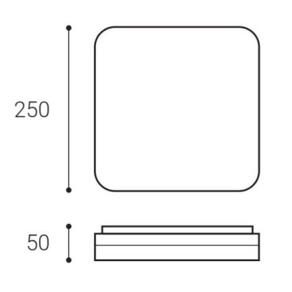 LED2 - LED Stropní svítidlo SQUARE LED/12W/230V IP54 3000/4000/5700K