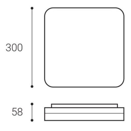LED2 - LED Stropní svítidlo SQUARE LED/25W/230V IP54 3000/3500/4000K